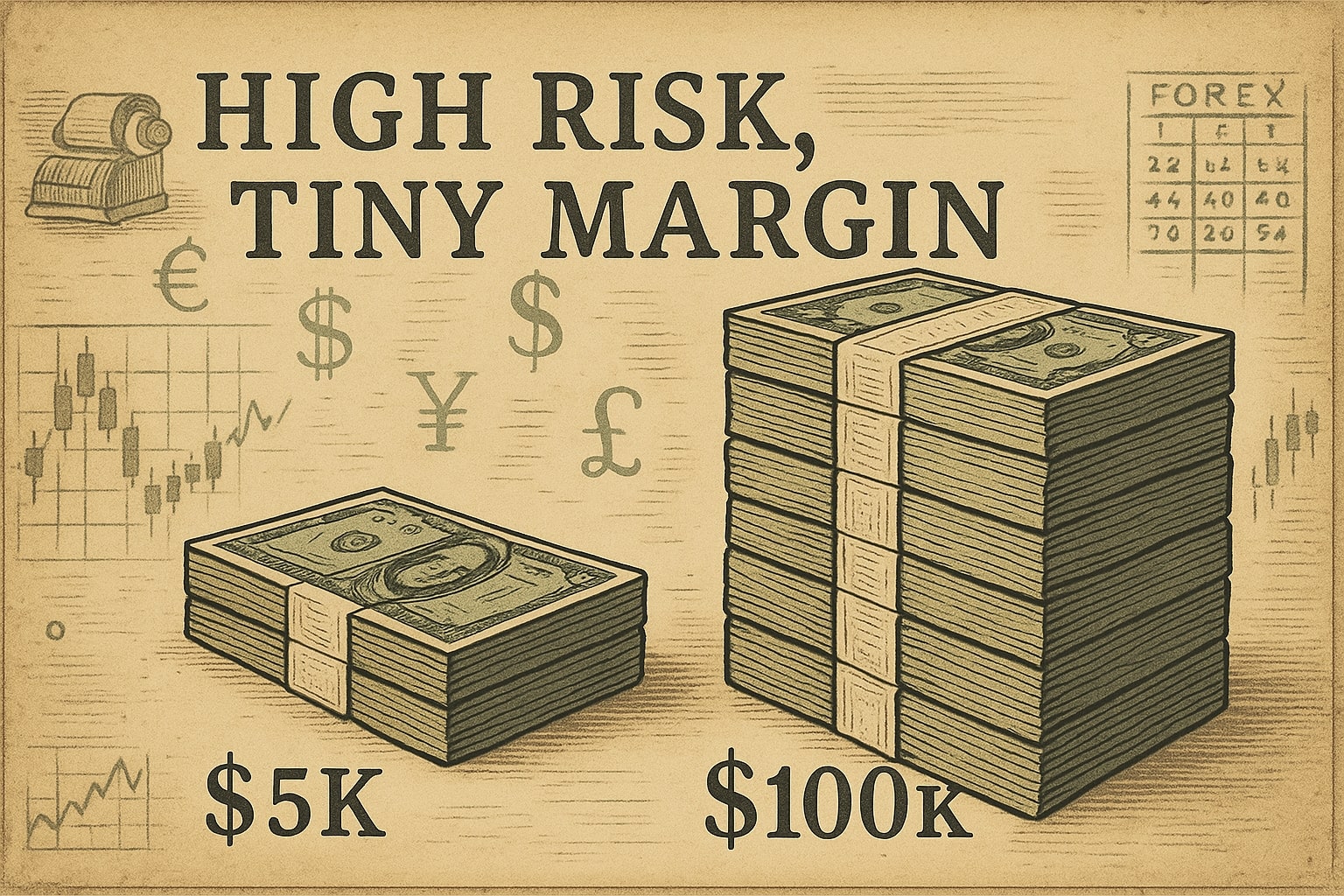 통화 환율 마진 계산기가 입력 필드와 즉각적인 결과를 통해 사용자가 문제를 손쉽게 해결할 수 있도록 하는 모습을 보여줍니다.