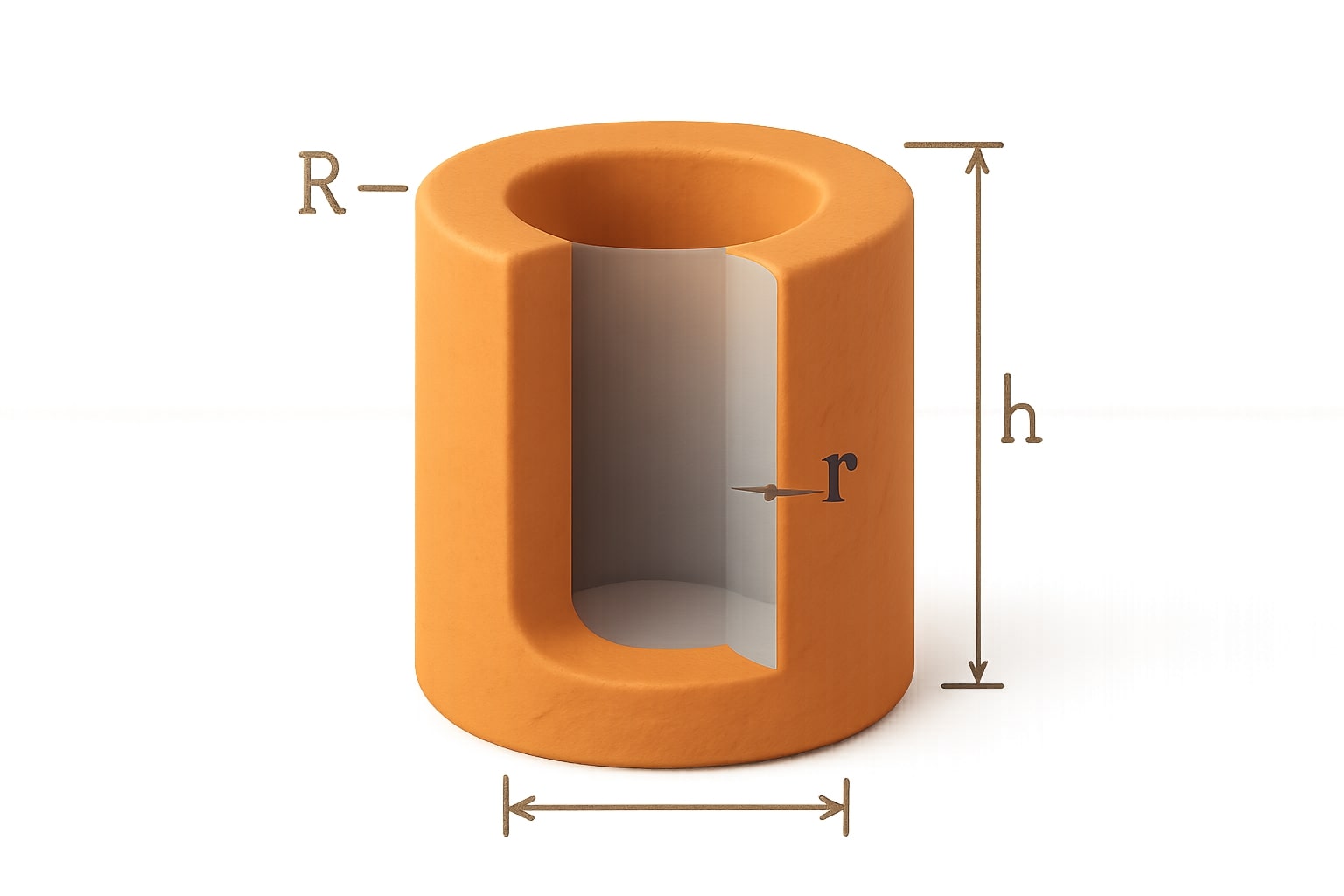 중공 원기둥 부피 계산기