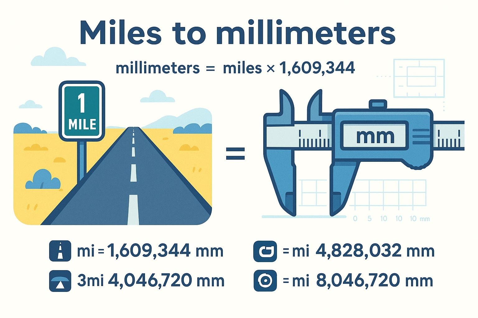 Miles to Millimeters 1