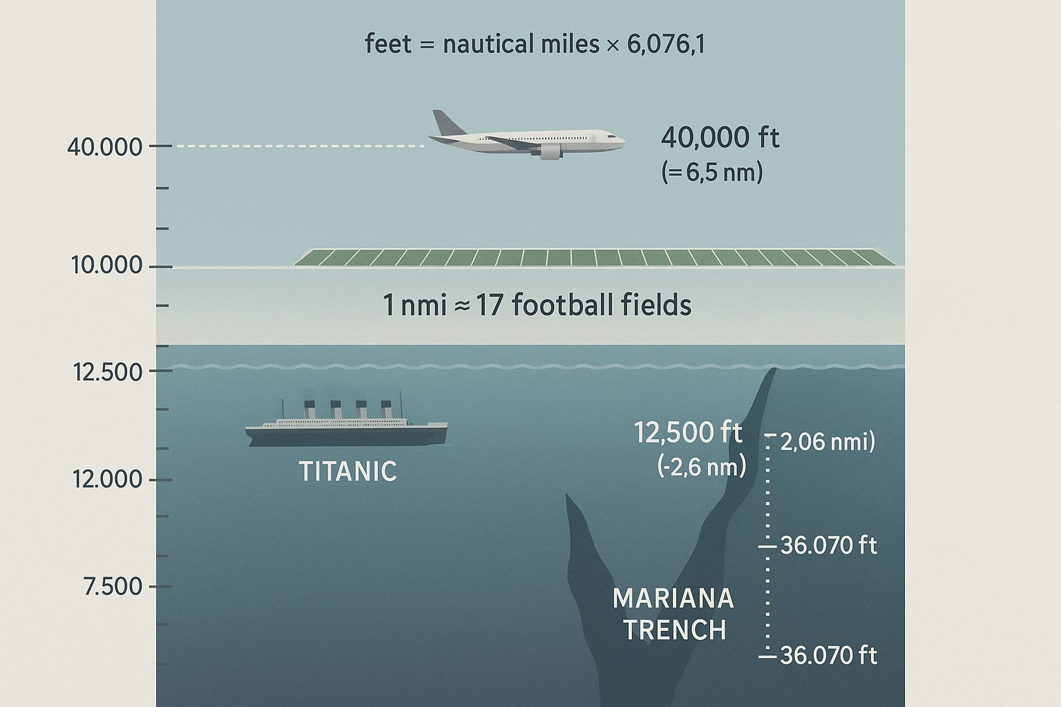 Nautical miles to Feet 1