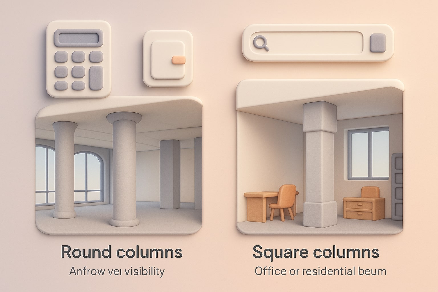 원형 콘크리트 계산기 작동을 보여주며 입력 필드와 즉각적인 결과로 사용자가 문제를 쉽게 해결하도록 돕는 모습