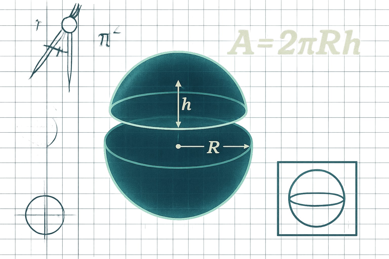 구면 모자 표면적 계산기