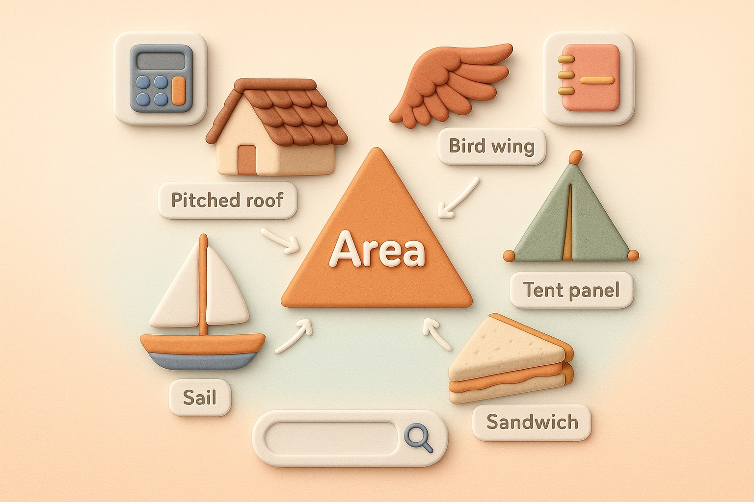 삼각형 면적 계산기의 입력 필드와 즉각적인 결과를 보여 사용자가 쉽게 문제 해결을 할 수 있는 방법을 시연