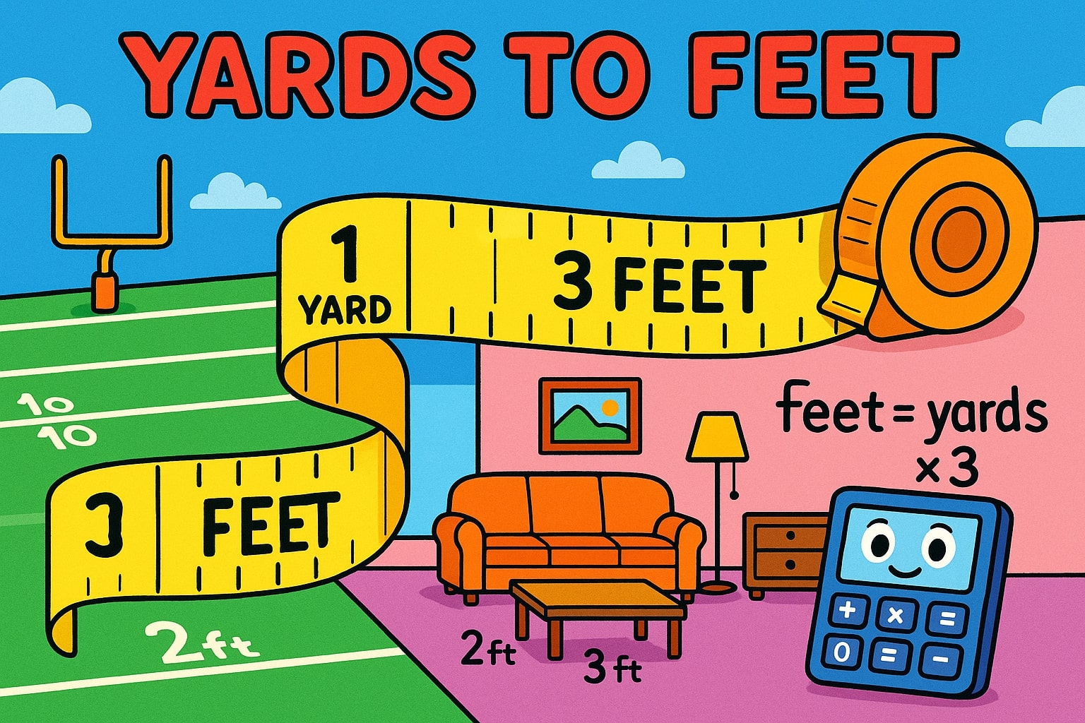 야드에서 피트 변환 1