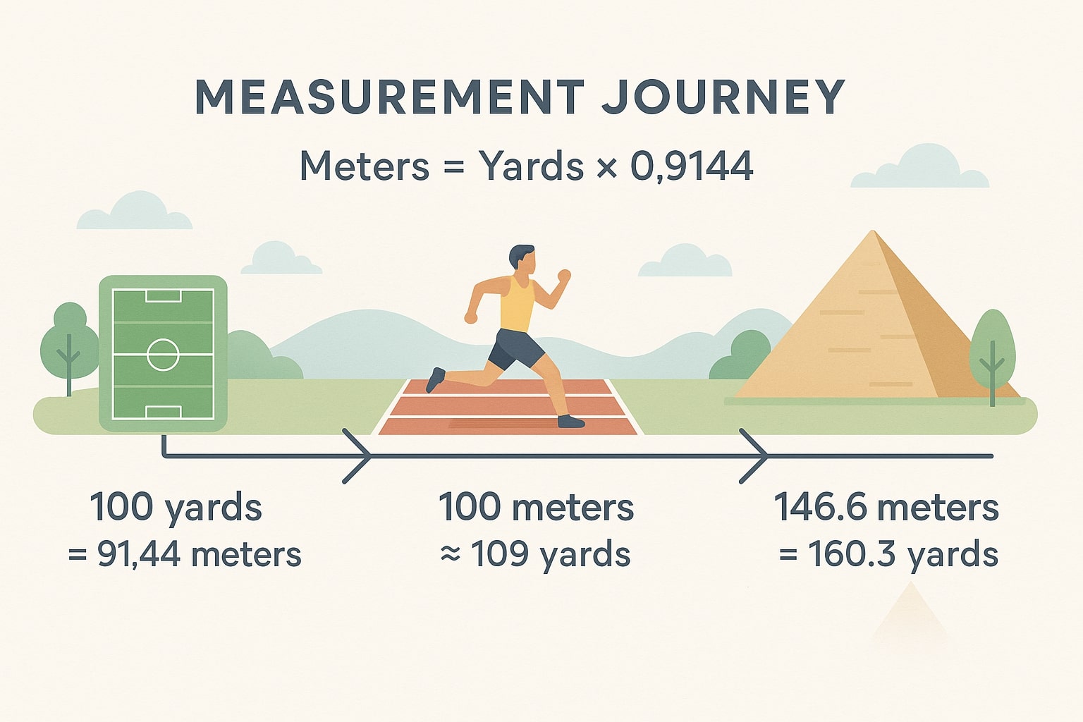 야드에서 미터로 1