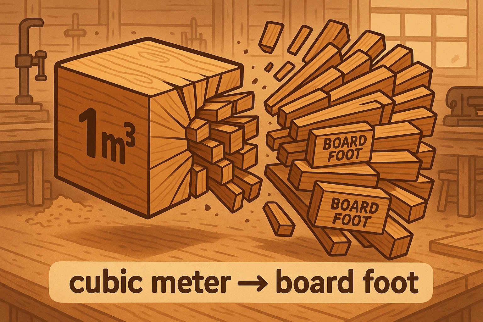 세제곱미터를 보드풋으로 변환기