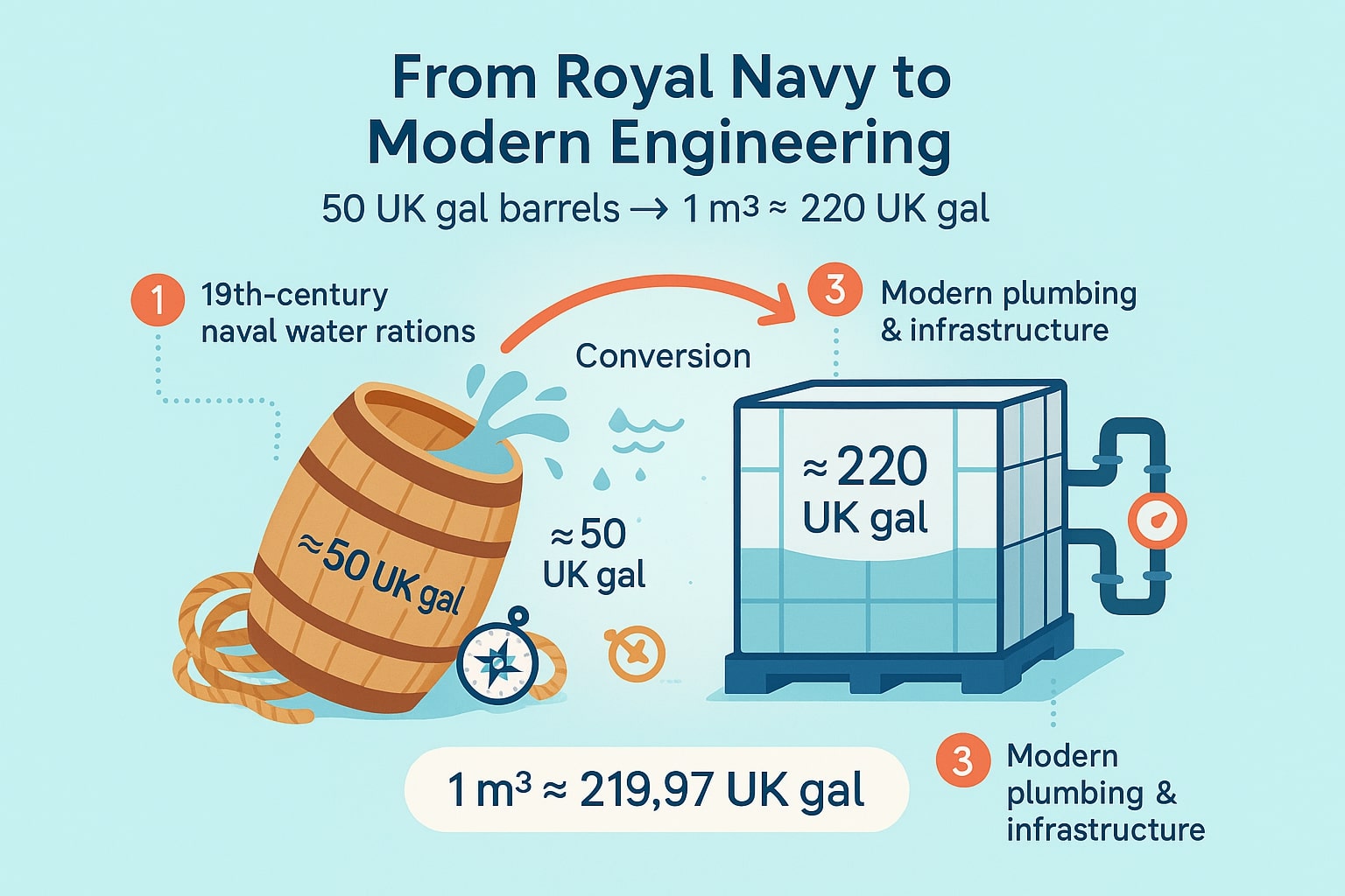 입방미터에서 영국 갤런 변환기
