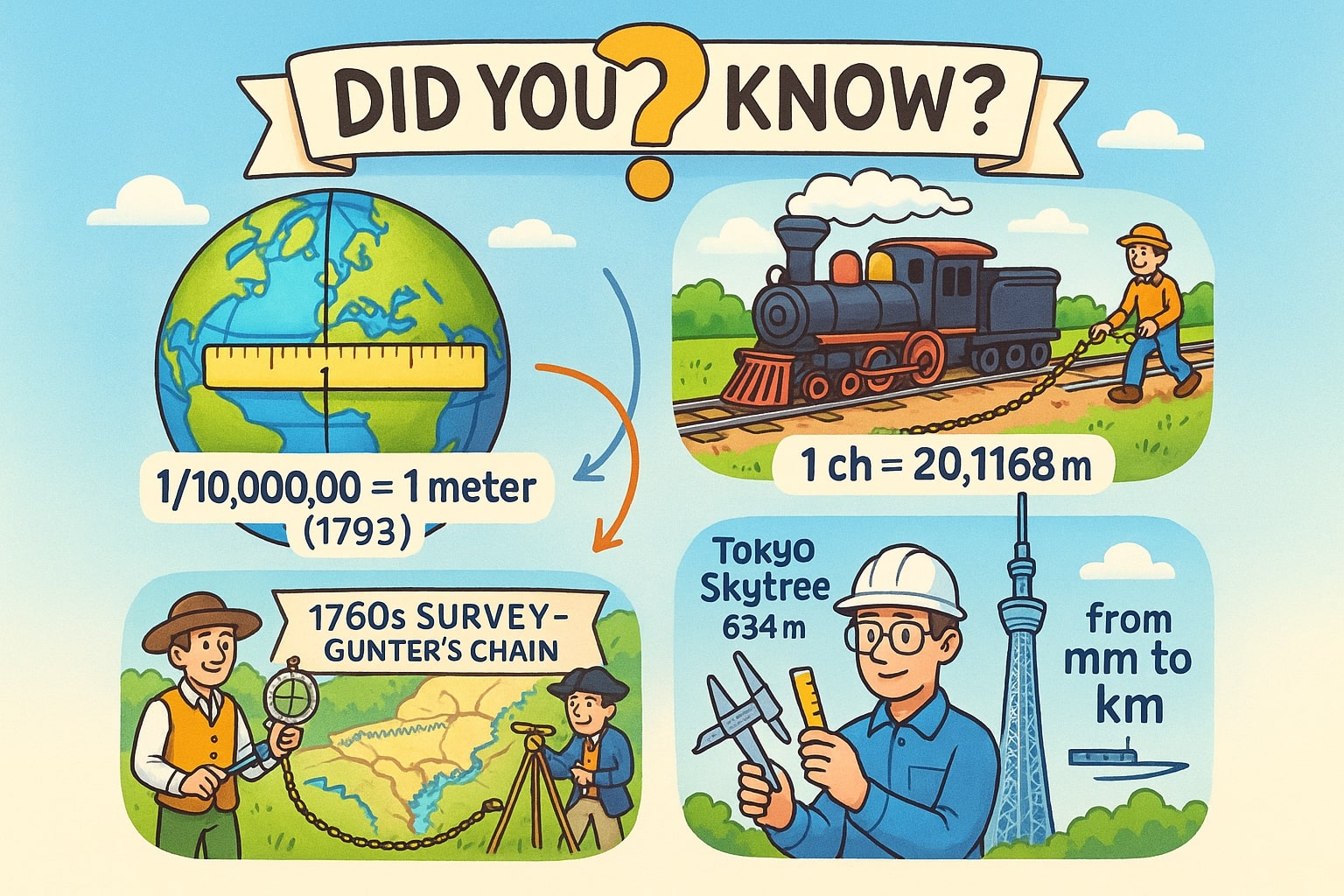 미터를 체인으로 변환하는 도구