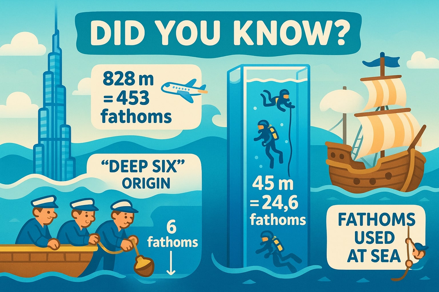 미터를 패덤으로 변환