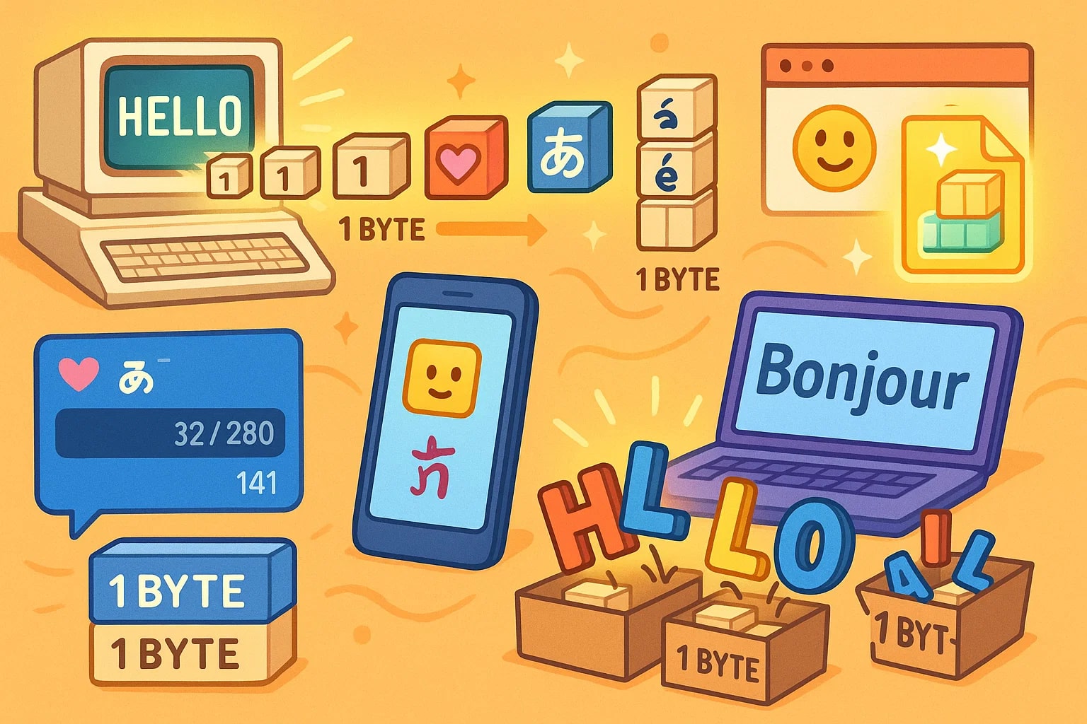 문자에서 바이트 변환기