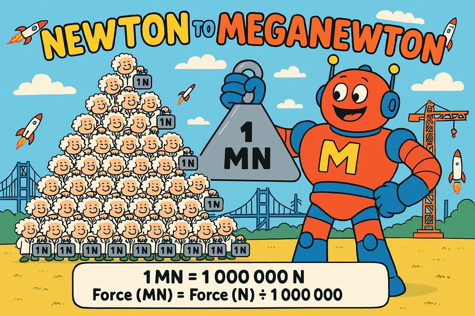 뉴턴에서 메가뉴턴 변환기