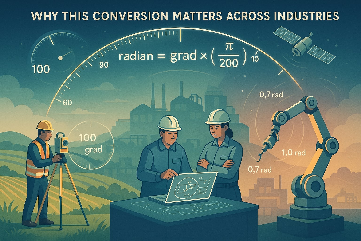 라디안에서 그라드 변환기