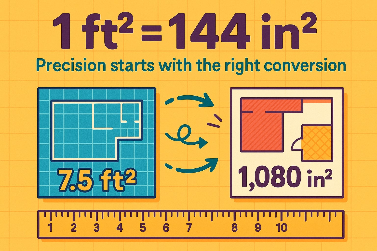 평방피트에서 평방인치 변환기