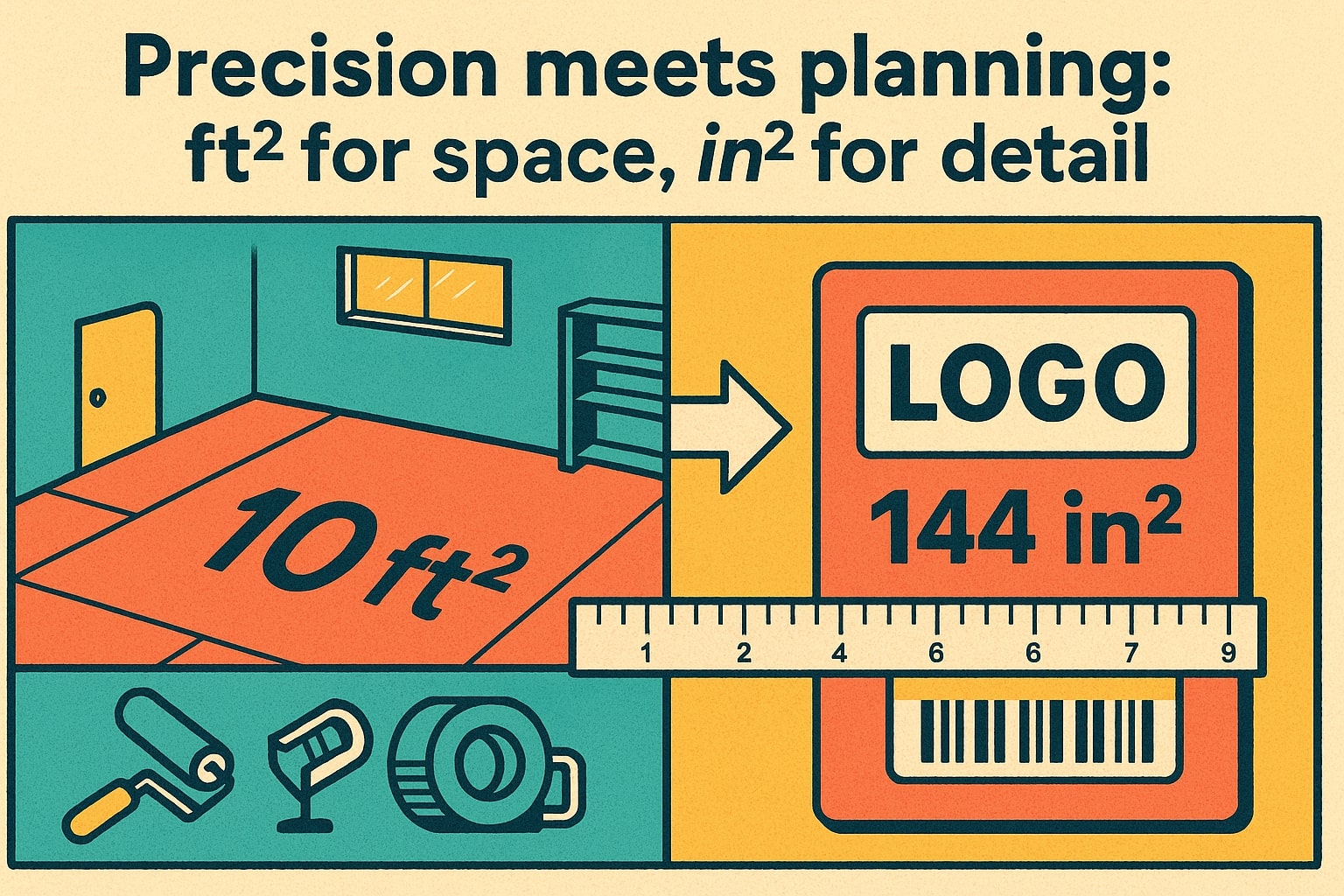 평방피트에서 평방인치 변환기