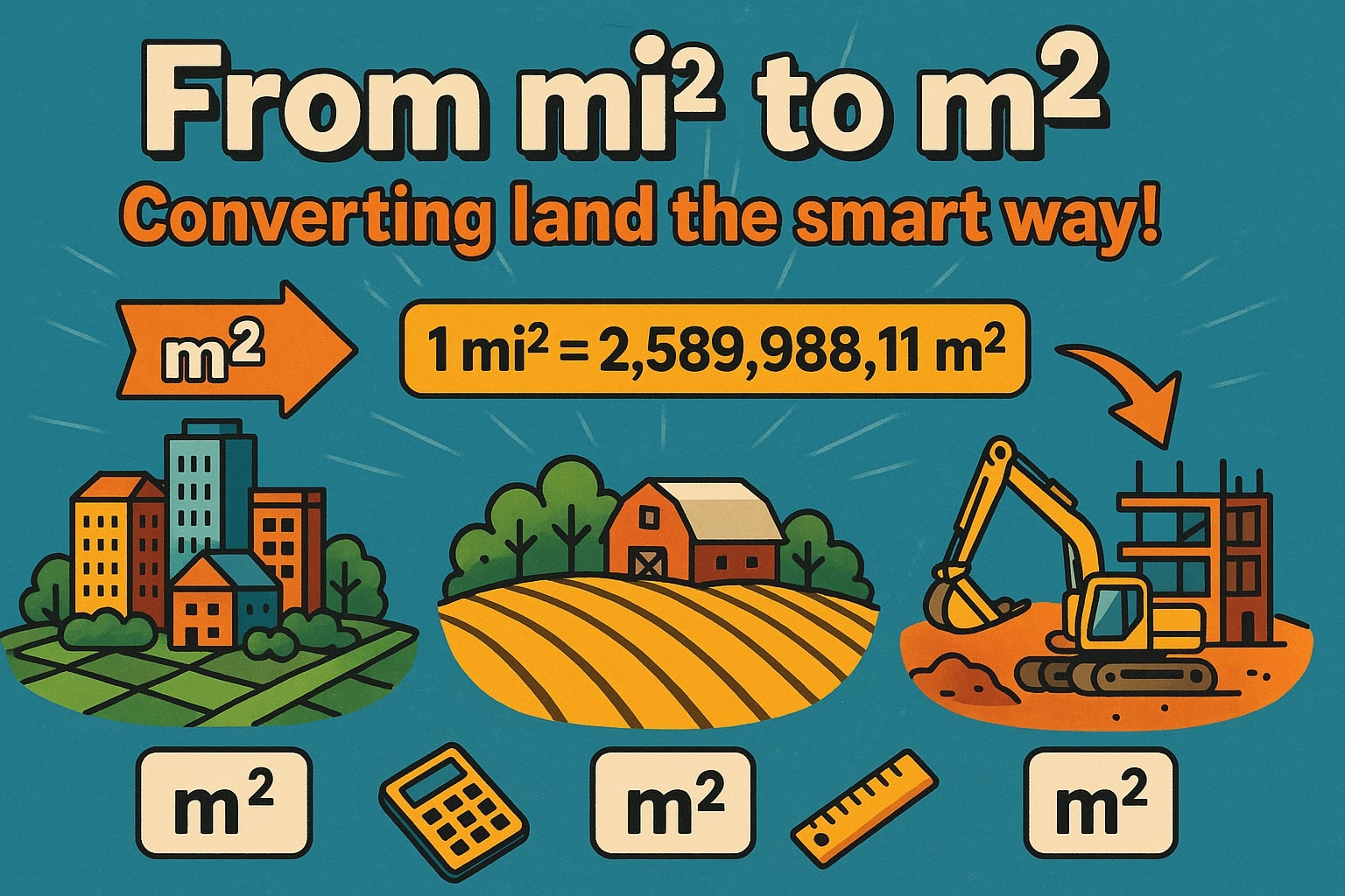 평방마일에서 평방미터 변환기