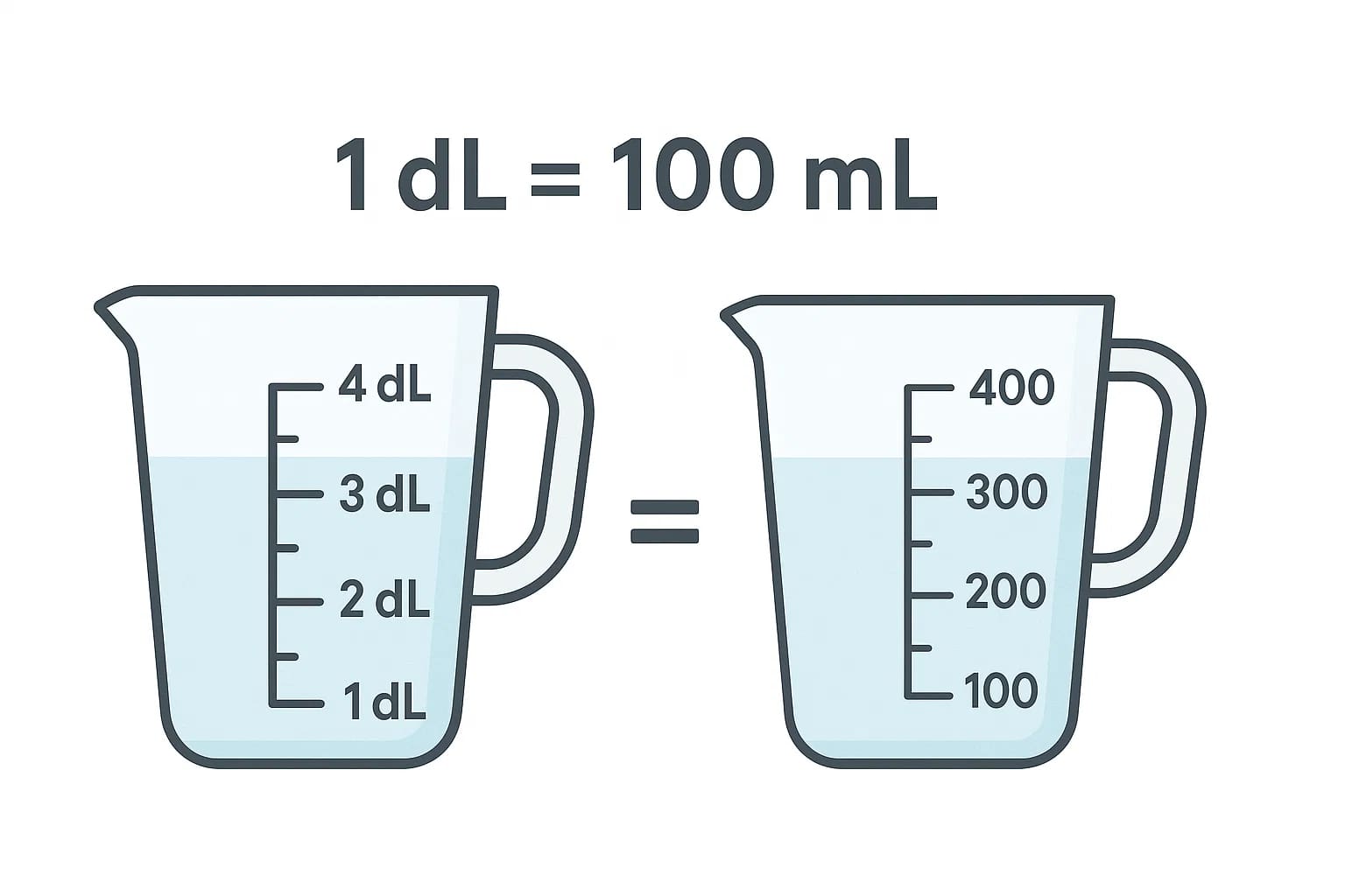 데시리터를 밀리리터로 변환기