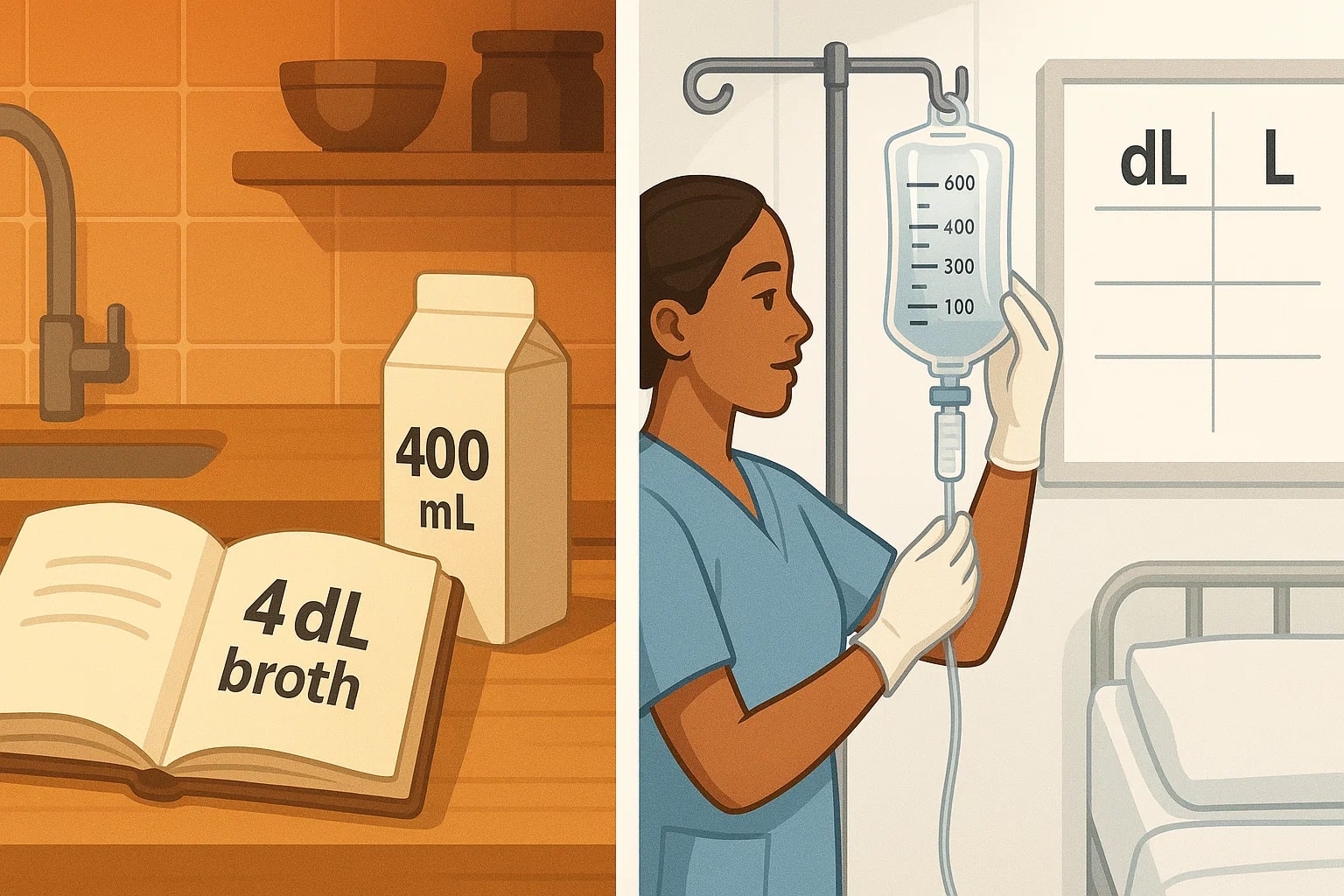 데시리터를 밀리리터로 변환기