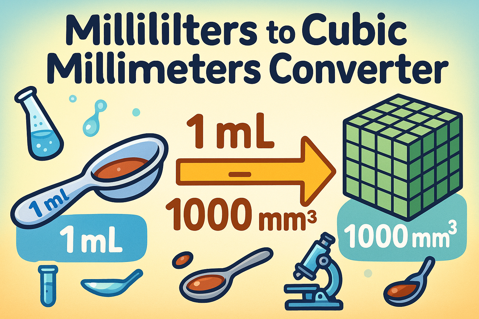 밀리리터에서 세제곱밀리미터 변환기