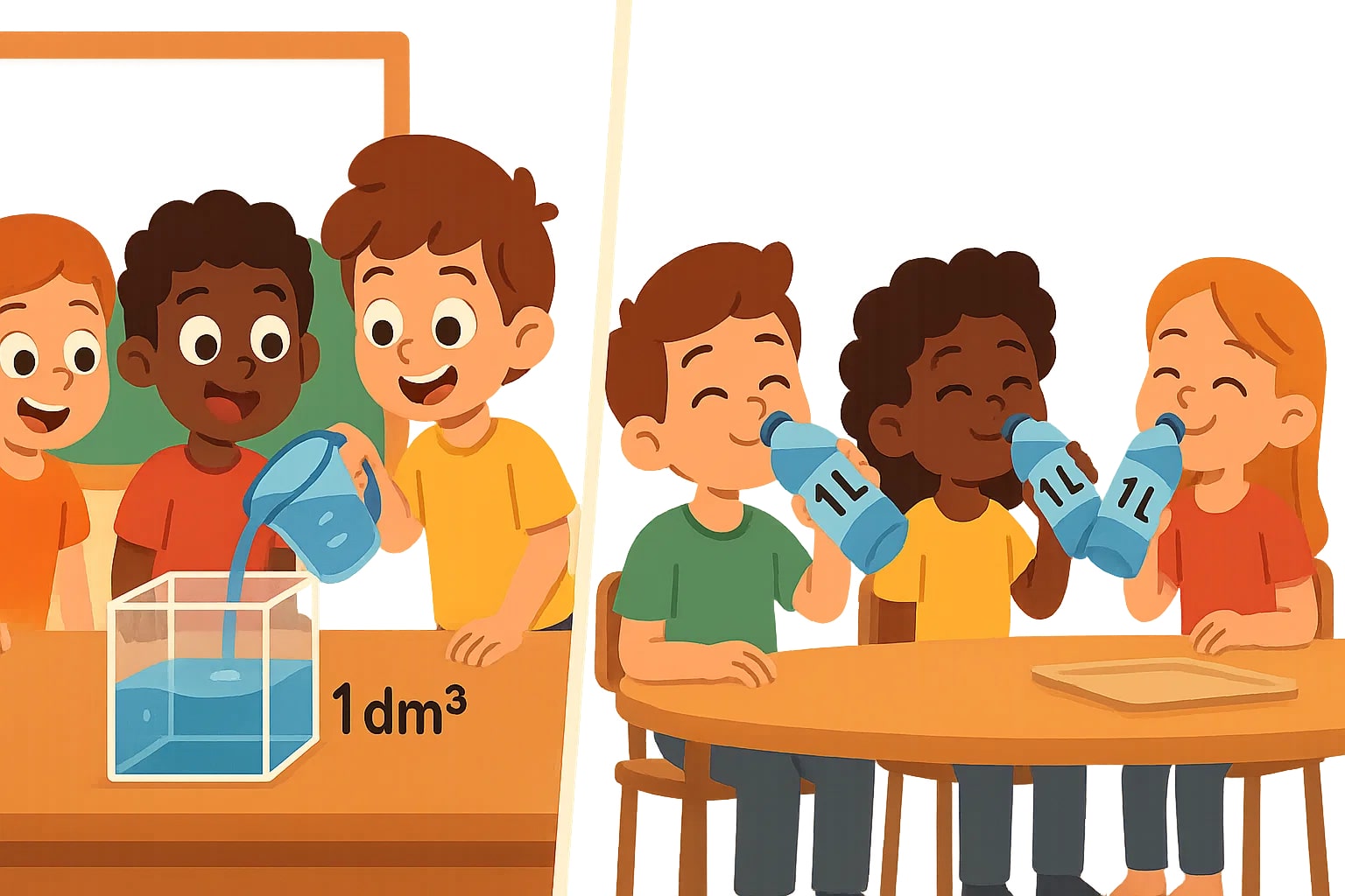 세제곱데시미터에서 리터 변환기