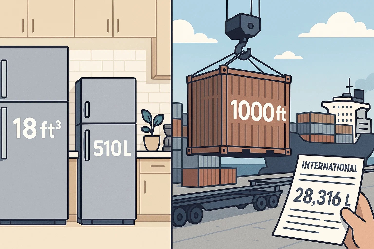 입방피트에서 리터로 변환기