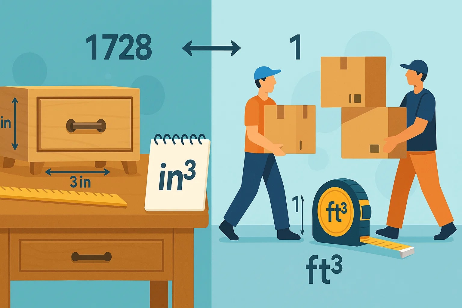 입방인치에서 입방피트 변환기