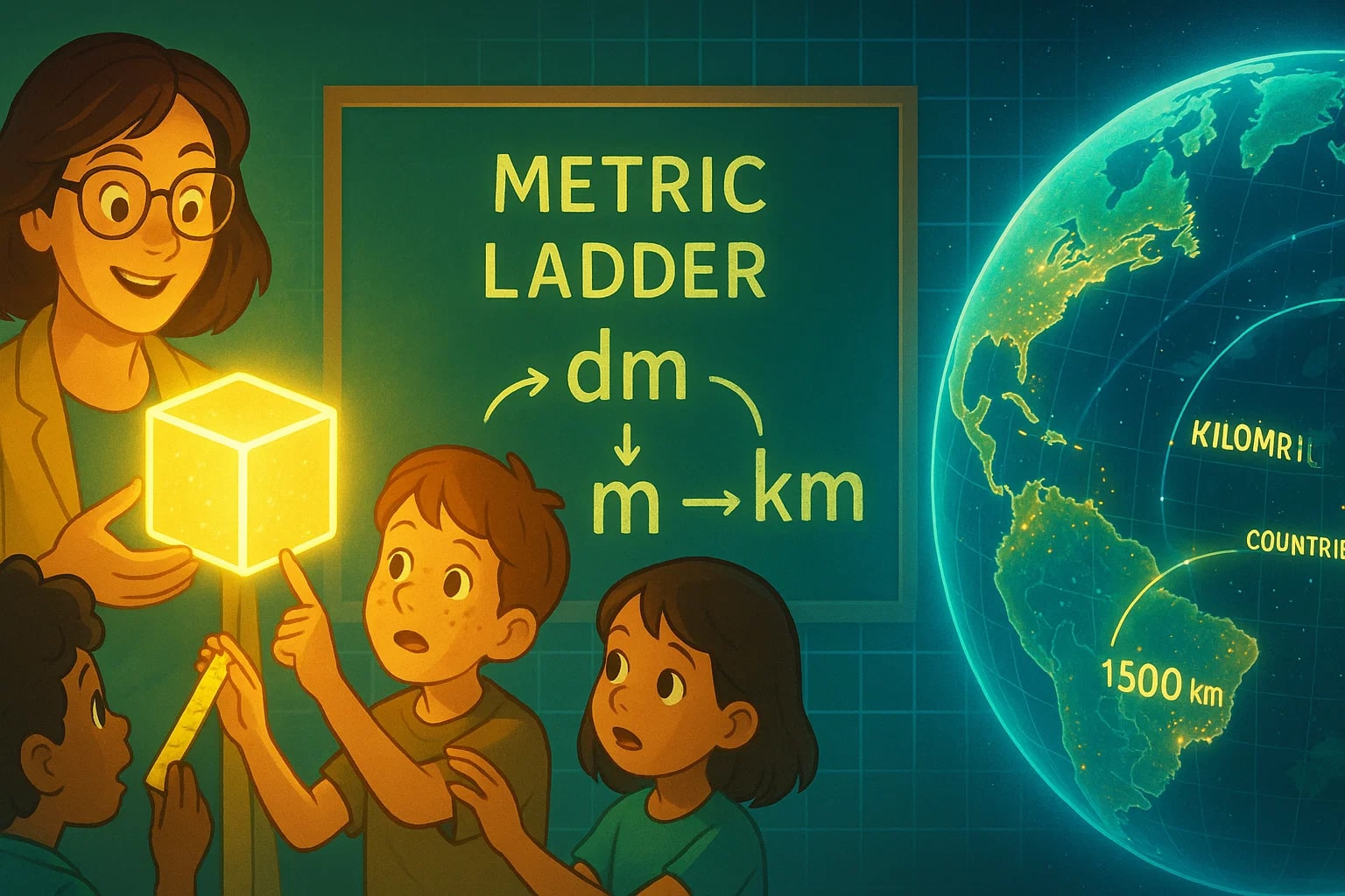 데시미터를 킬로미터로 변환기