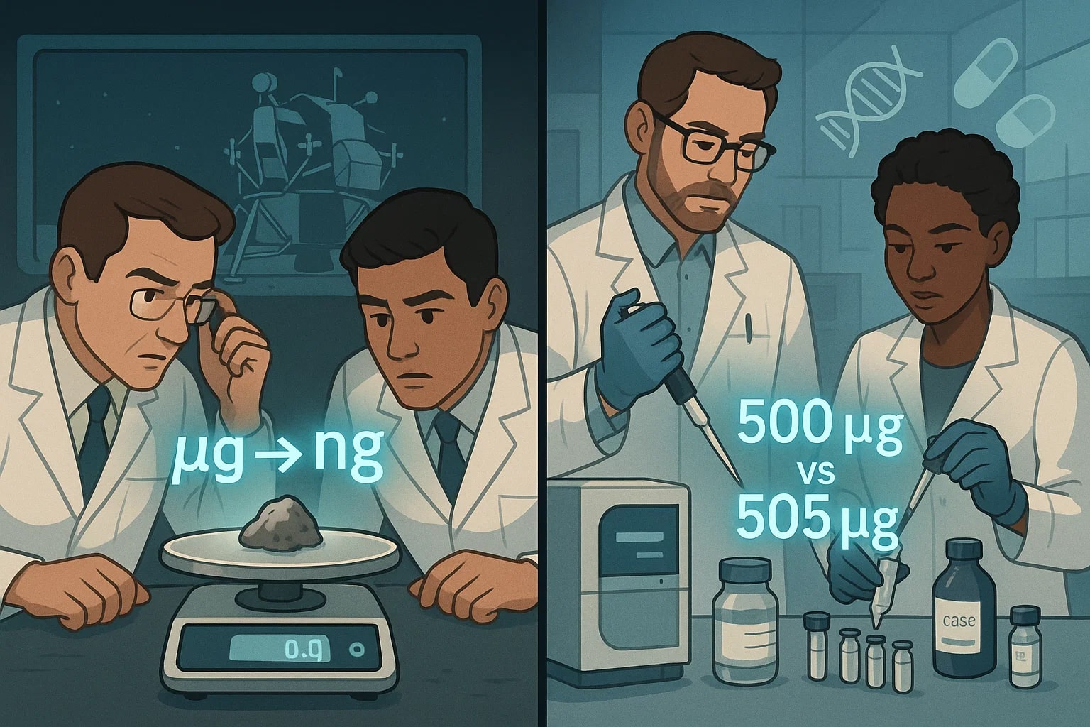 마이크로그램에서 나노그램 변환기