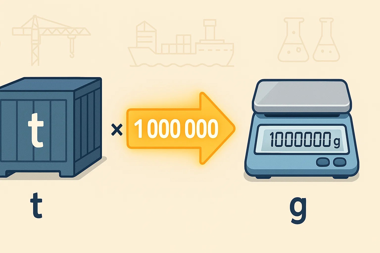 톤에서 그램 변환기
