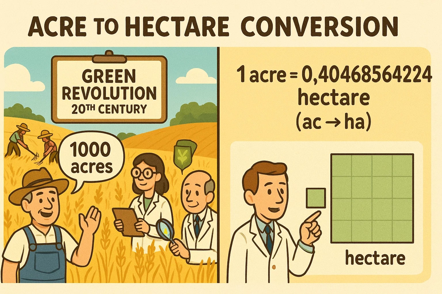 에이커에서 헥타르 변환기