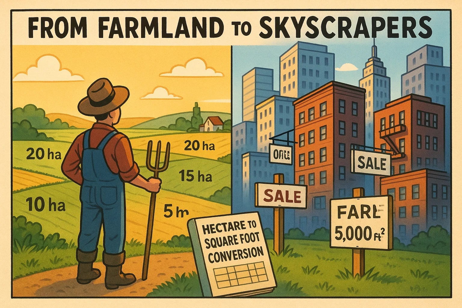 헥타르를 제곱피트로 변환기