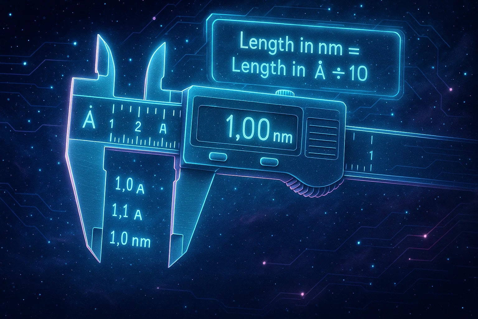 앙스트롬에서 나노미터 변환기