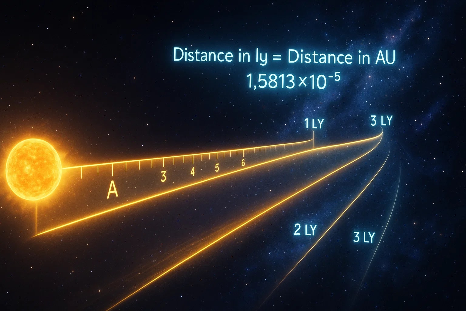 천문단위에서 광년 변환기