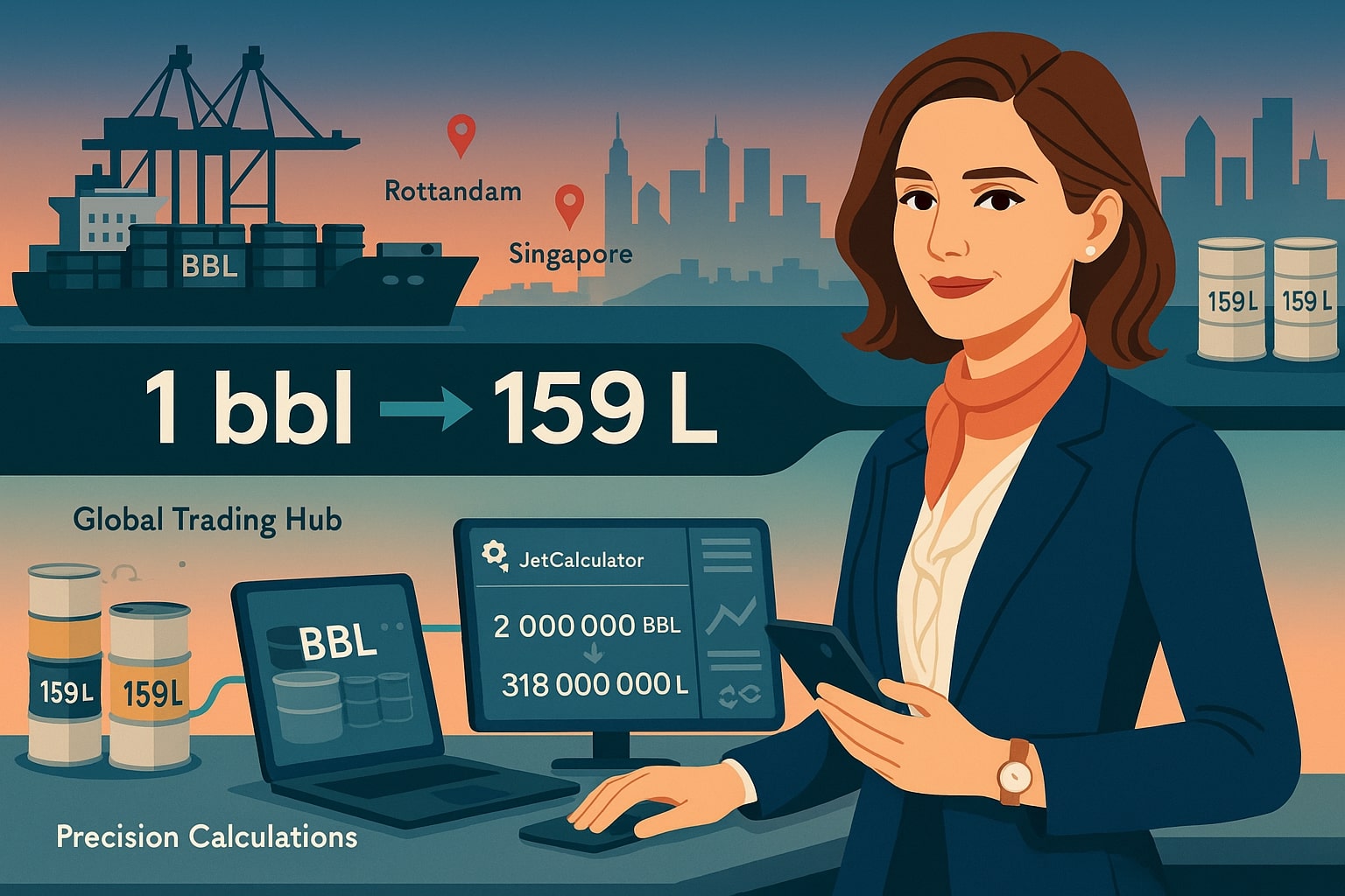 석유 배럴에서 리터 변환기