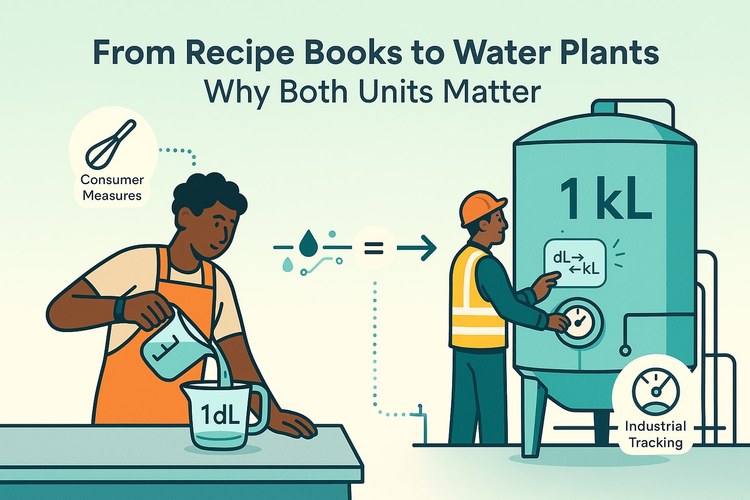 데시리터에서 킬로리터 변환기