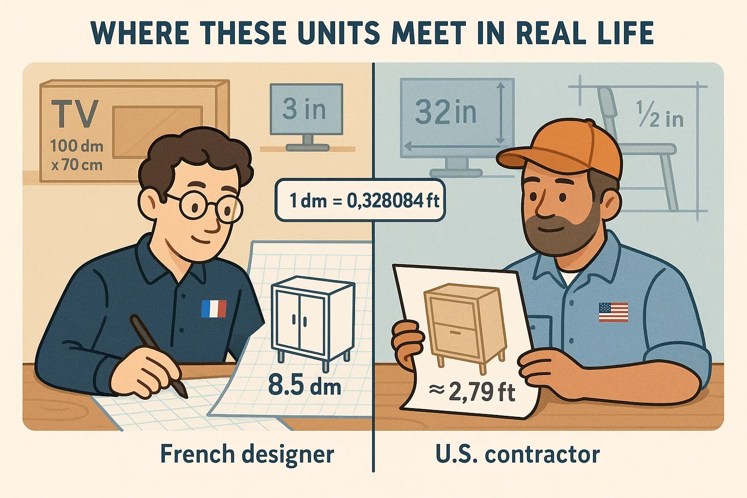 데시미터를 피트로 변환기