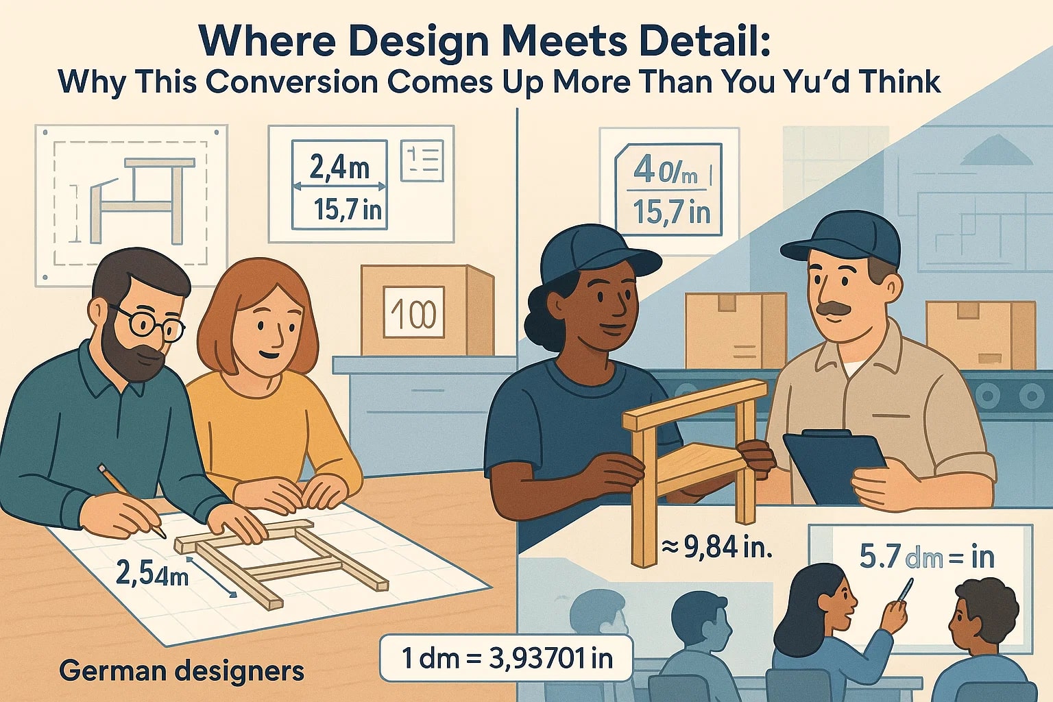 데시미터에서 인치 변환기