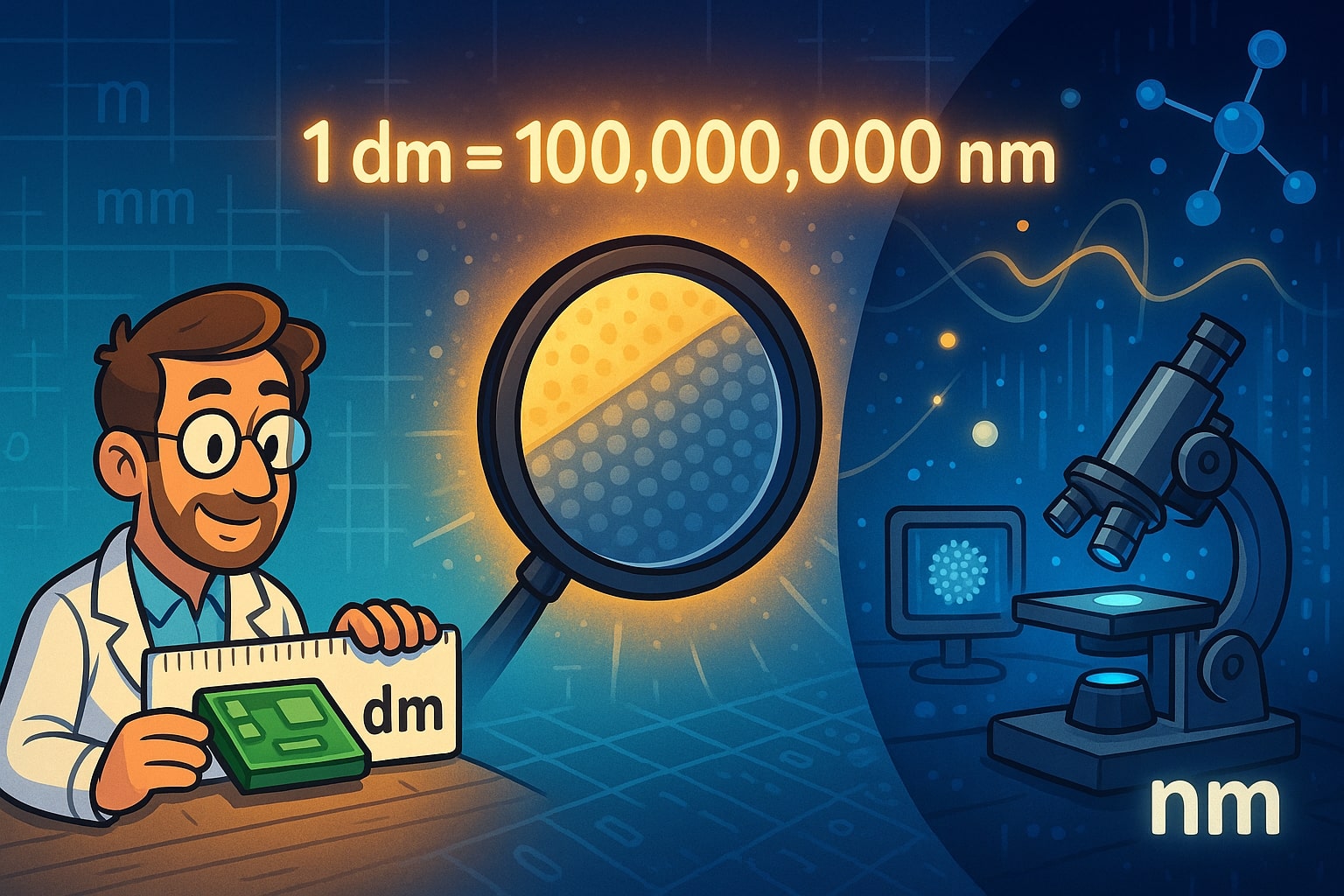 데시미터에서 나노미터 변환기