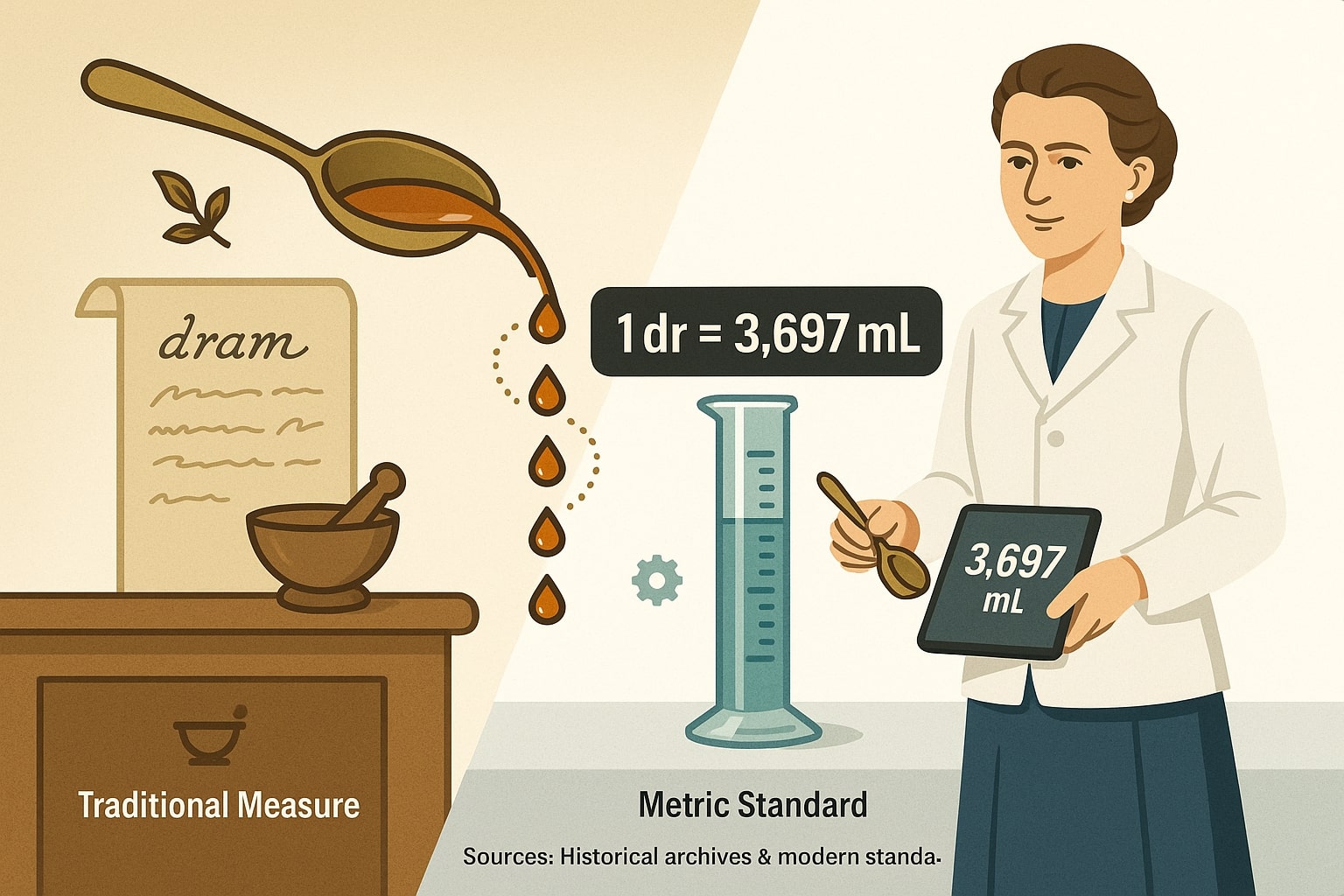 드램에서 밀리리터 변환기