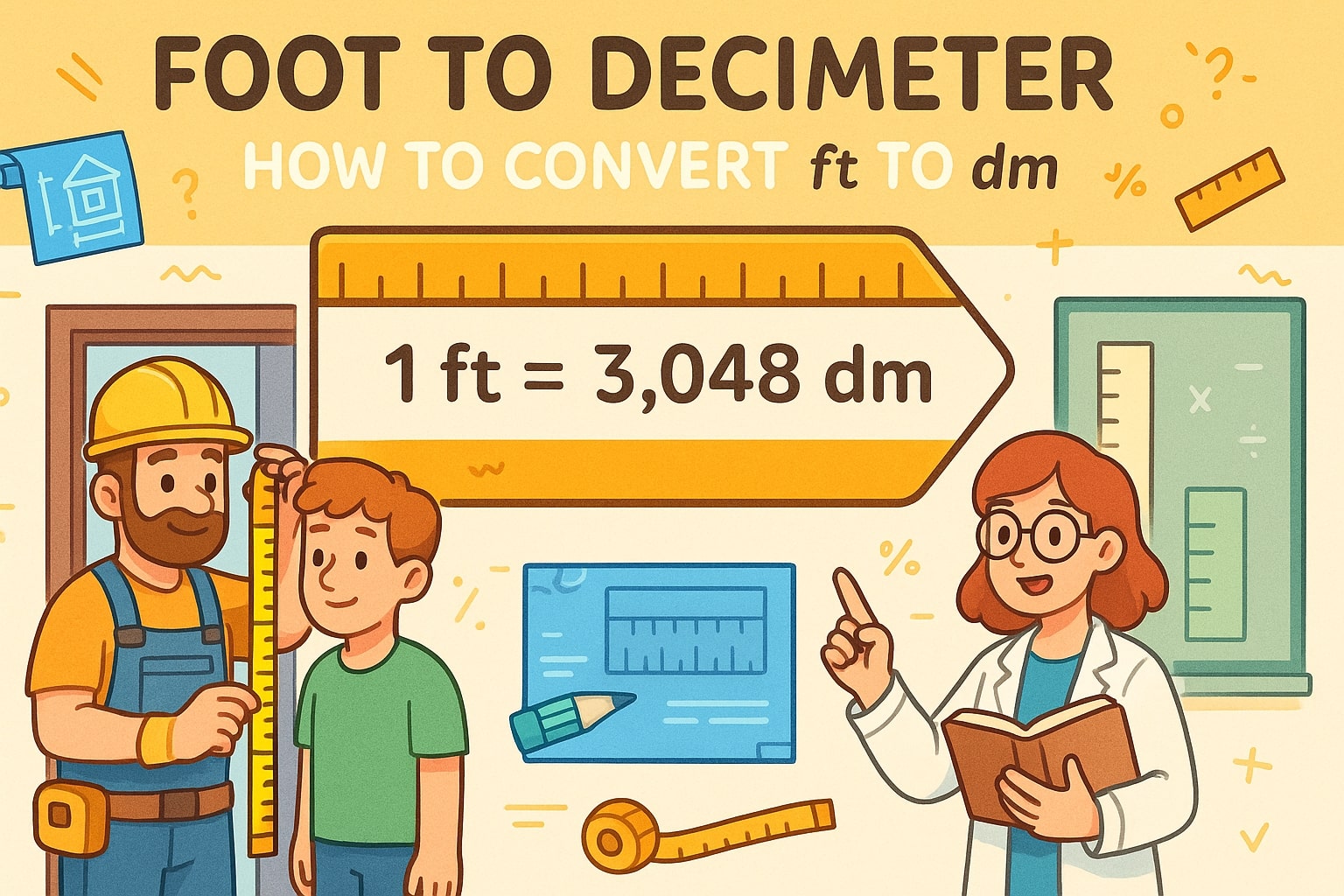 피트에서 데시미터 변환기