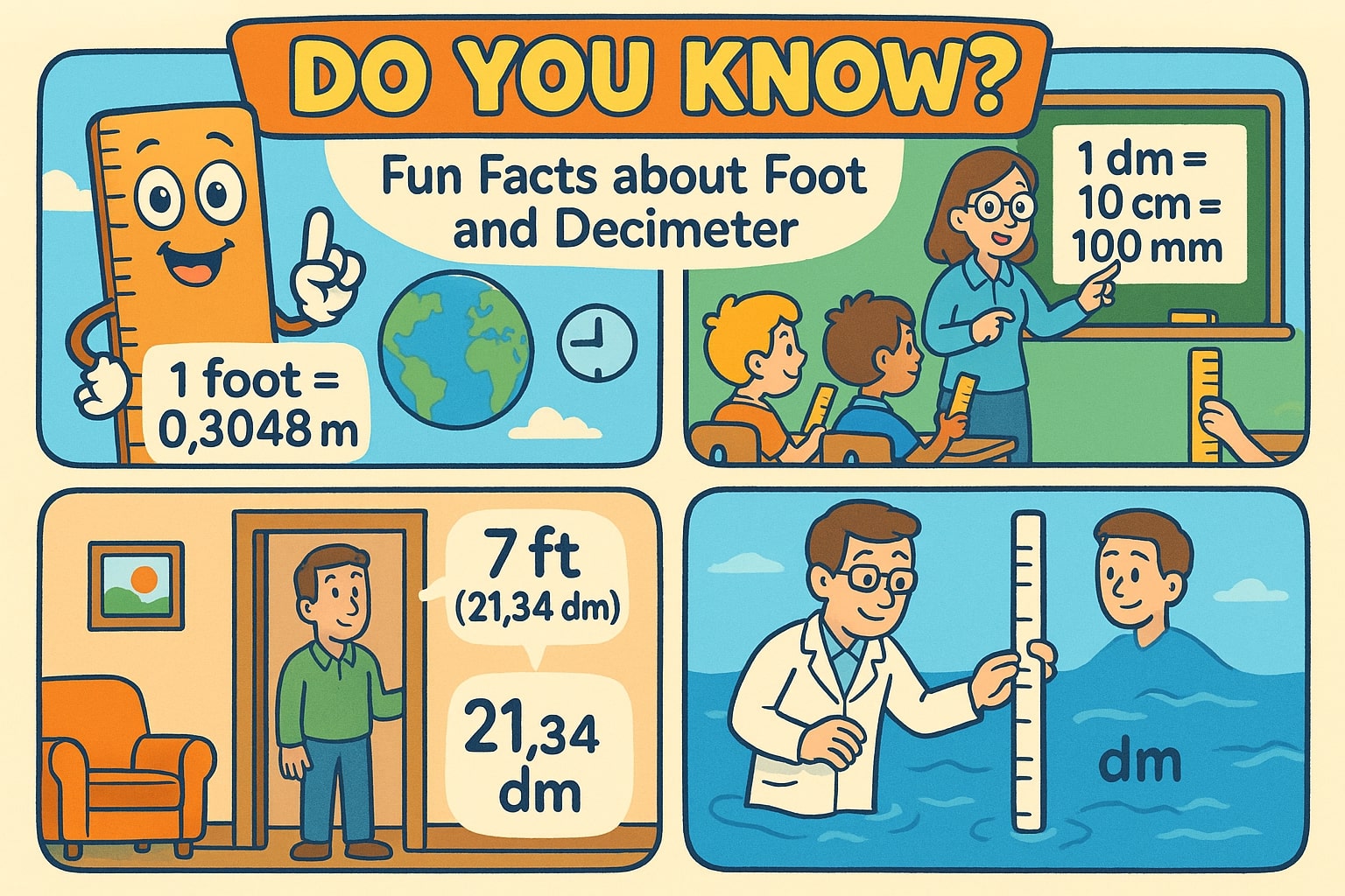 피트에서 데시미터 변환기