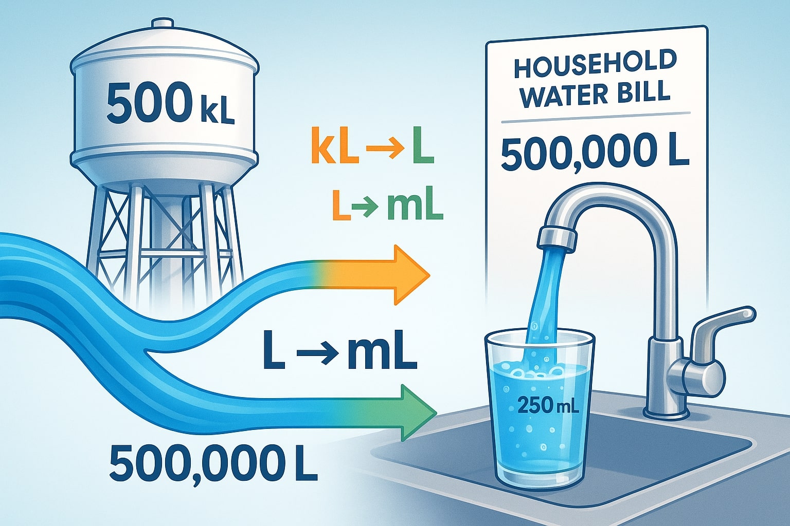 킬로리터에서 리터 변환기