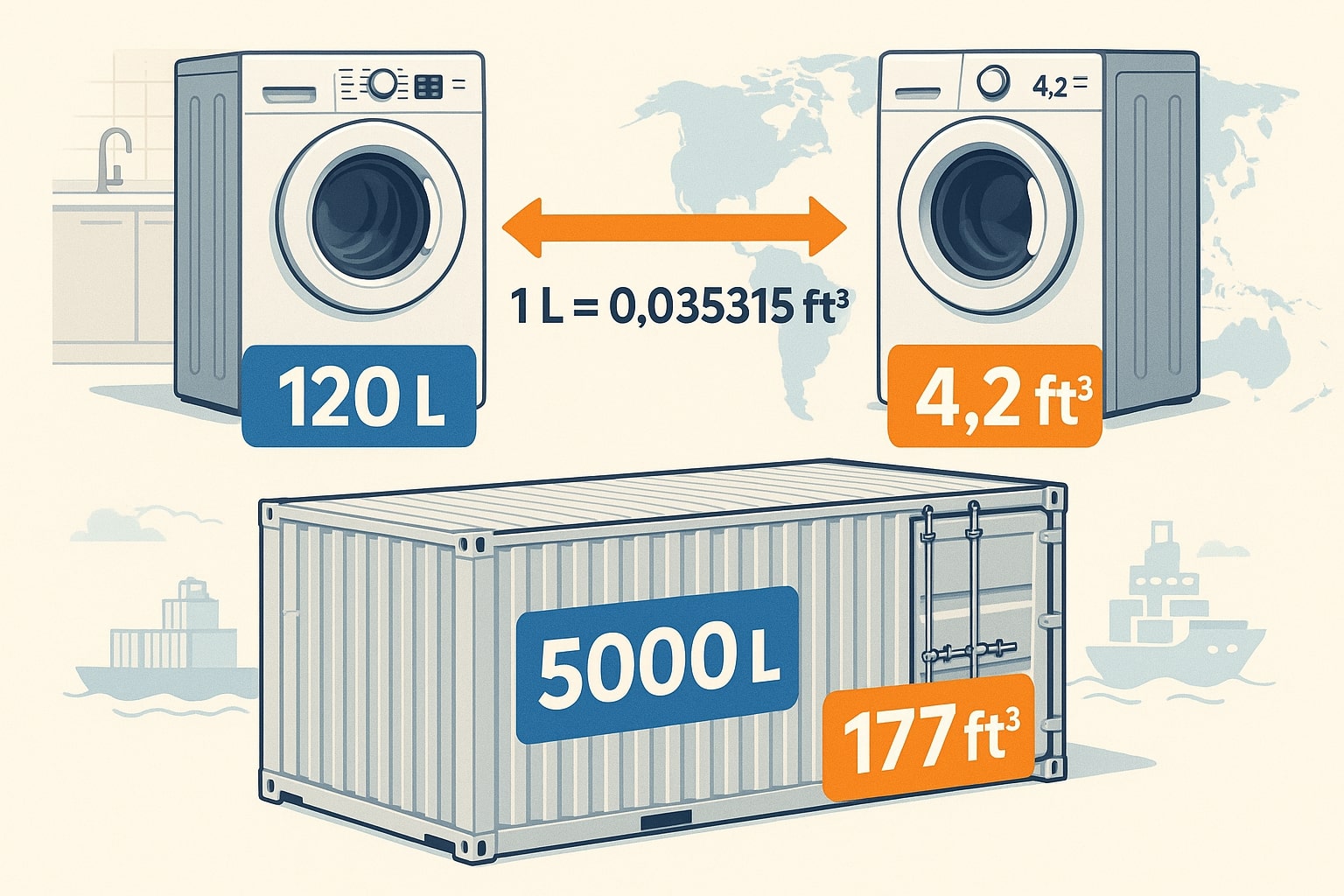리터를 입방피트로 변환기