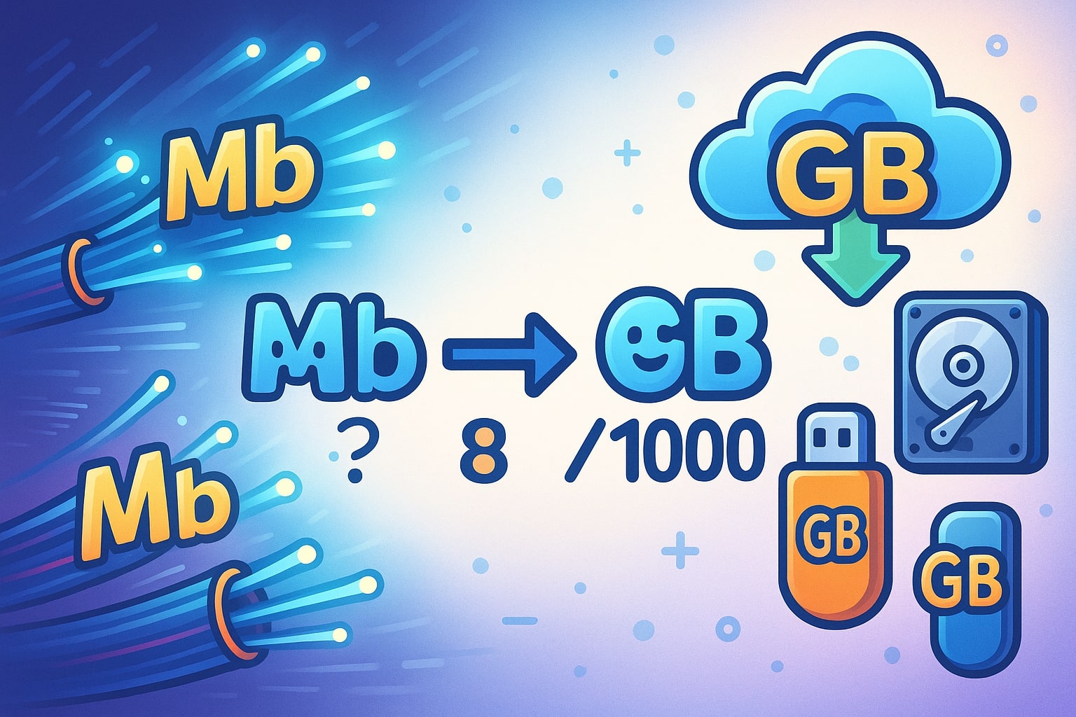 메가비트에서 기가바이트 변환기