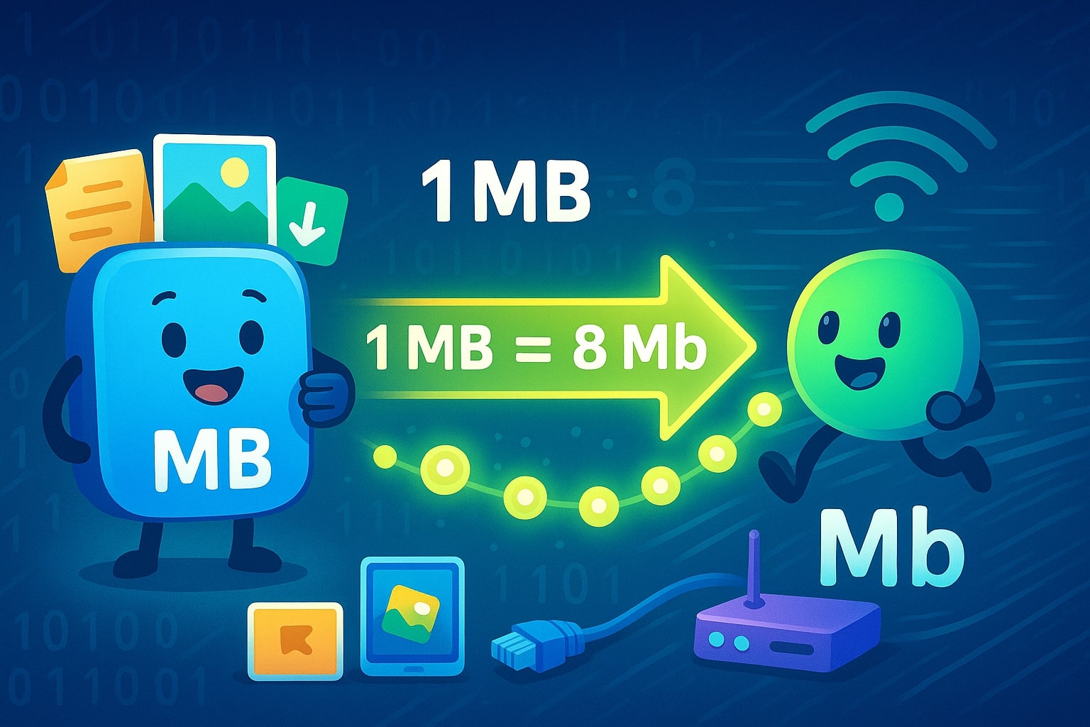 메가바이트에서 메가비트 변환기