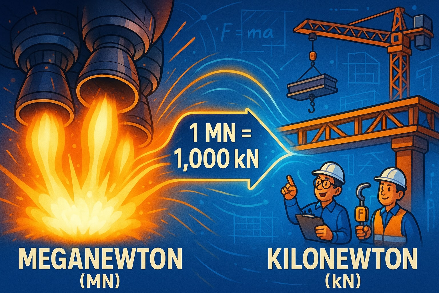 메가뉴턴에서 킬로뉴턴 변환기