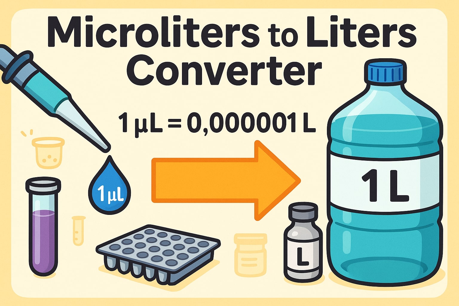 마이크로리터에서 리터 변환기