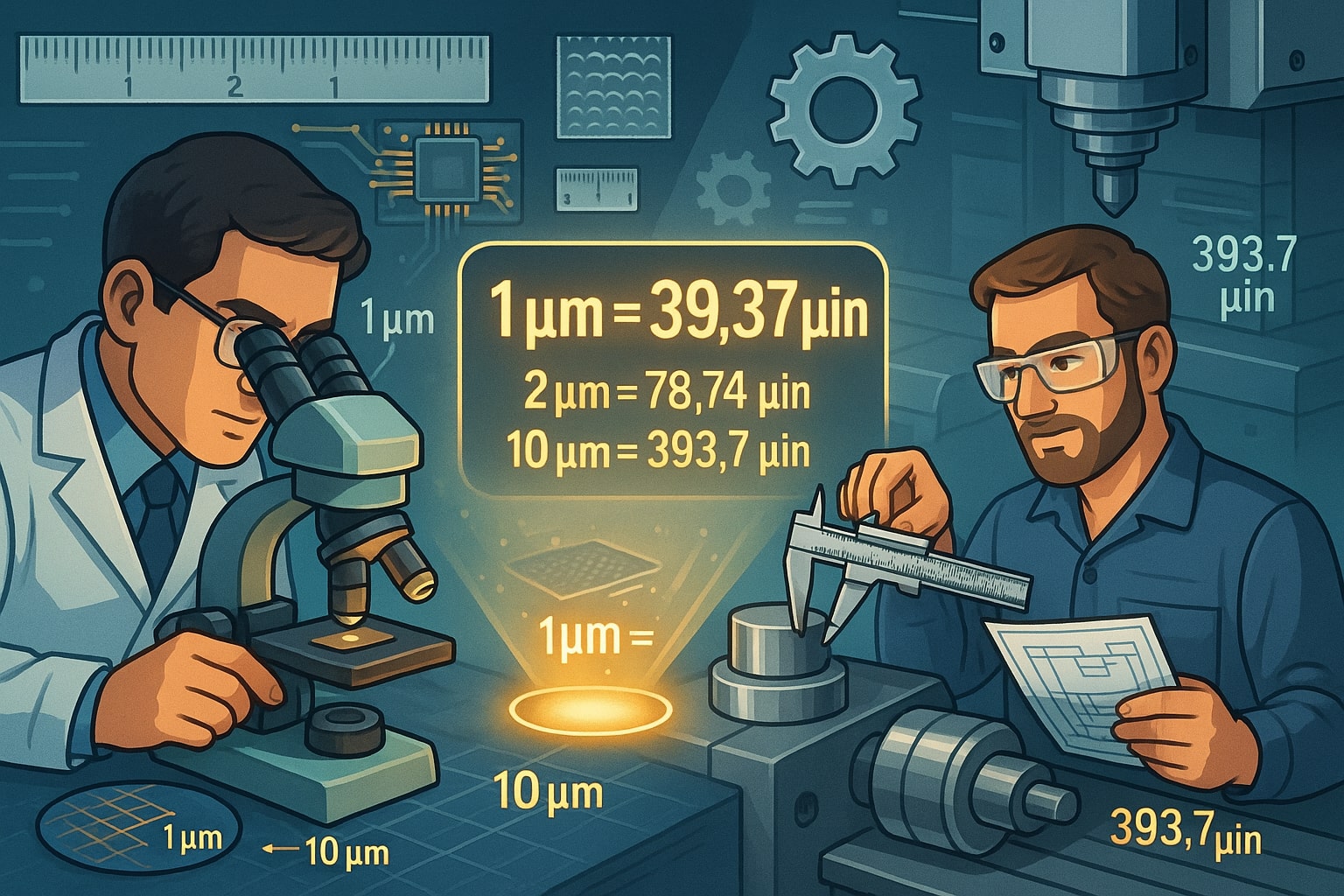 마이크로미터에서 마이크로인치 변환기