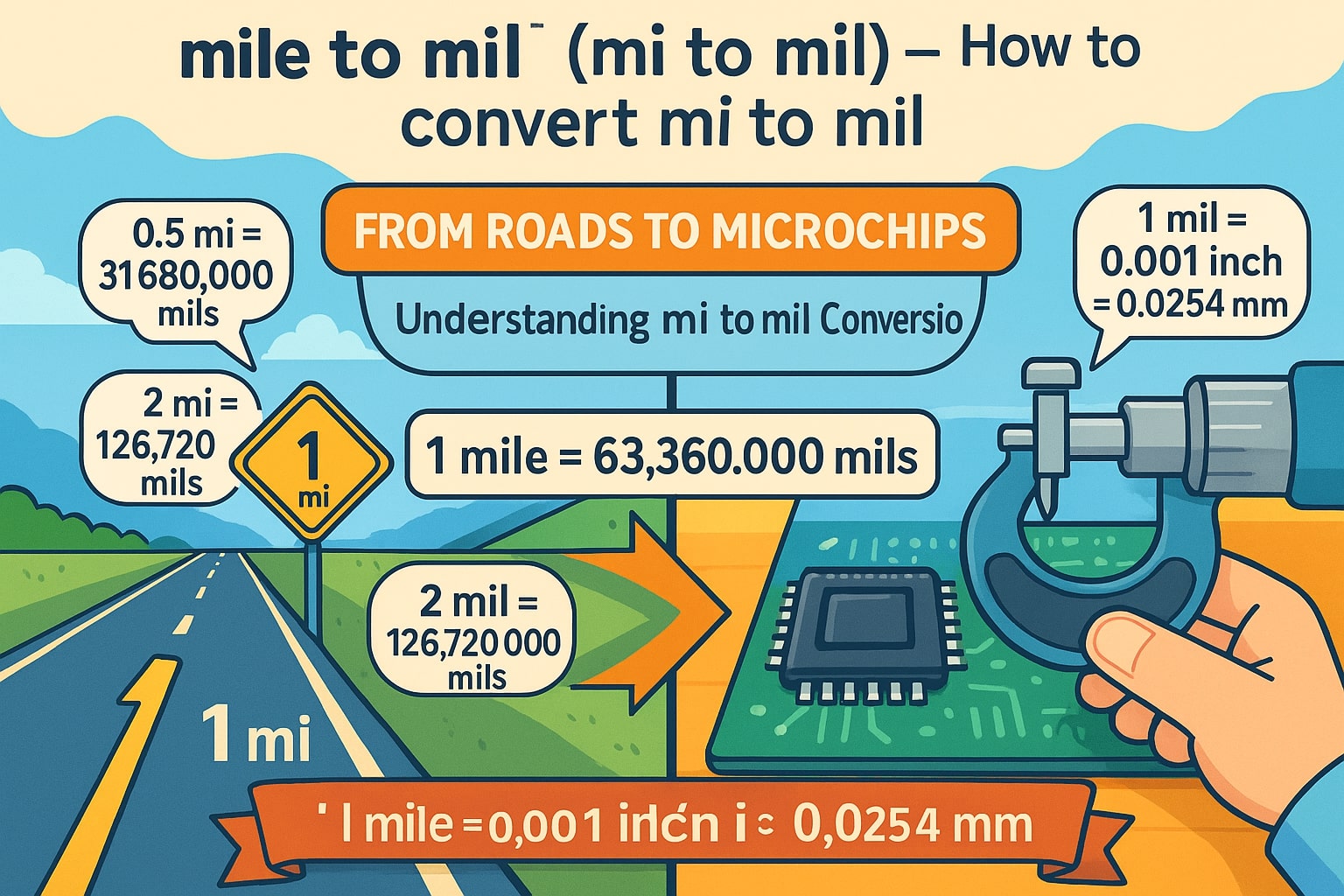 Miles to Mils Converter