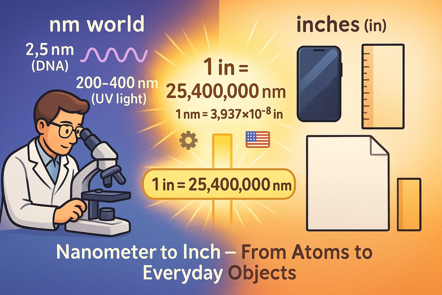 나노미터를 인치로 변환하는 도구