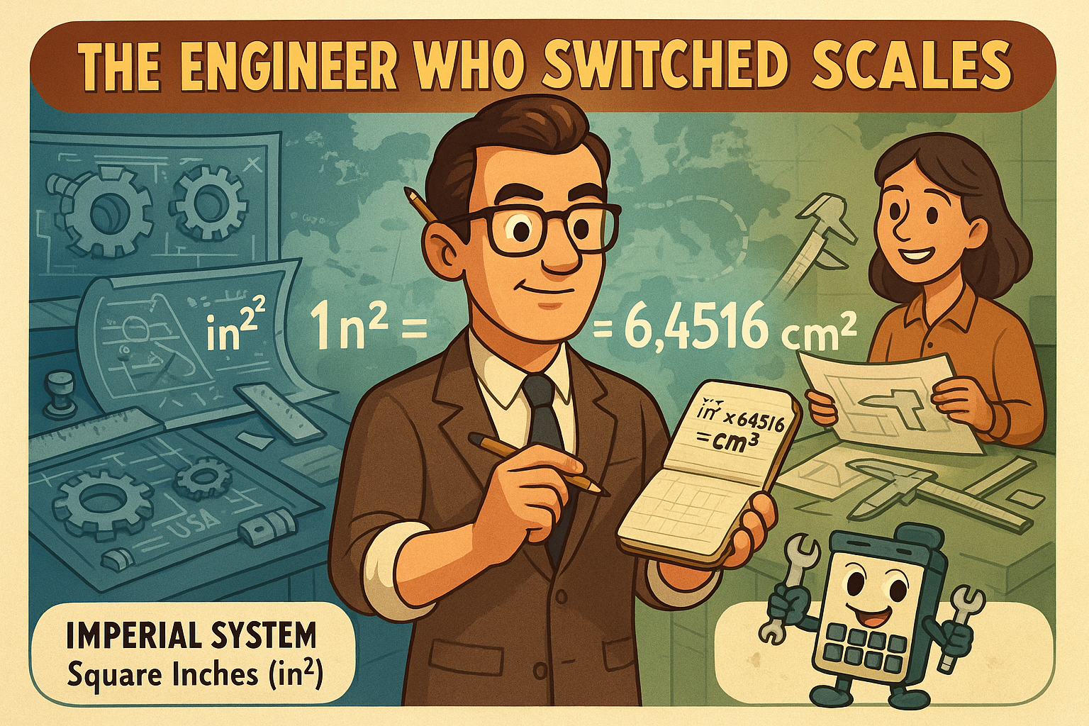 제곱인치에서 제곱센티미터 변환기